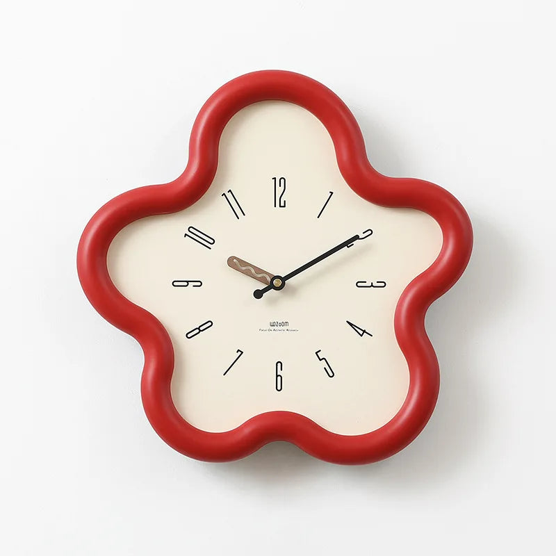 Cream Style Living Room Wall Clock Minimalist Digital Clock