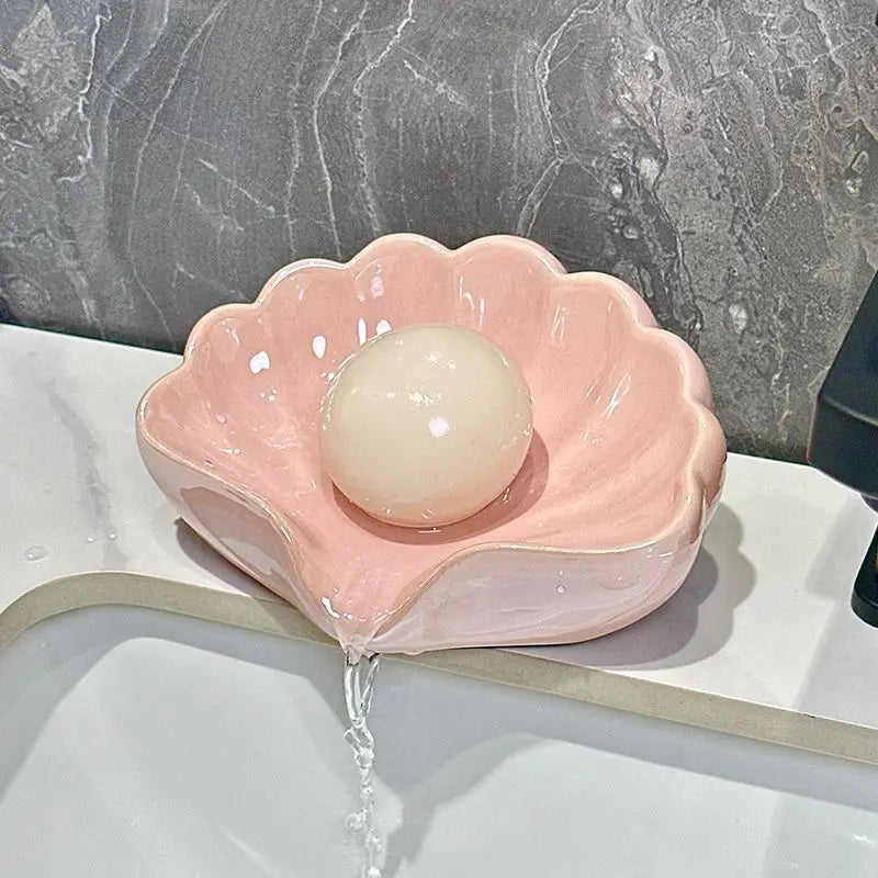 Ceramic Shell Soap Dish Bathroom Soap Dish
