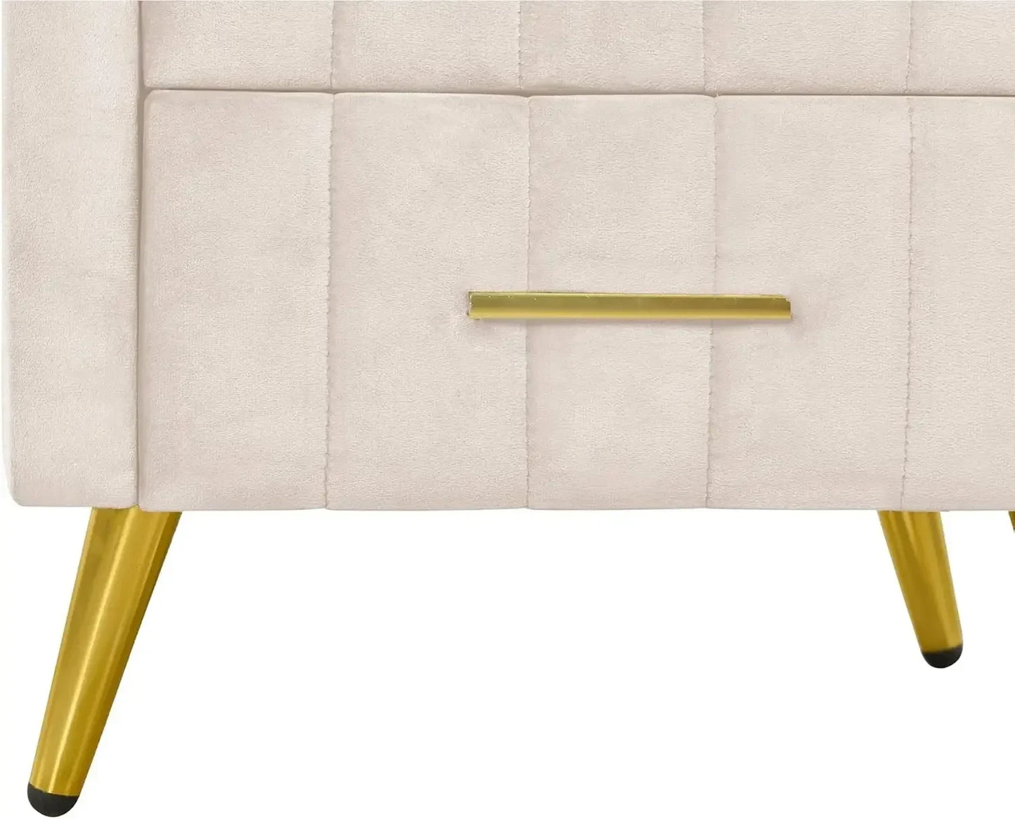 Modern Wooden Nightstand With 3 Drawers And Metal