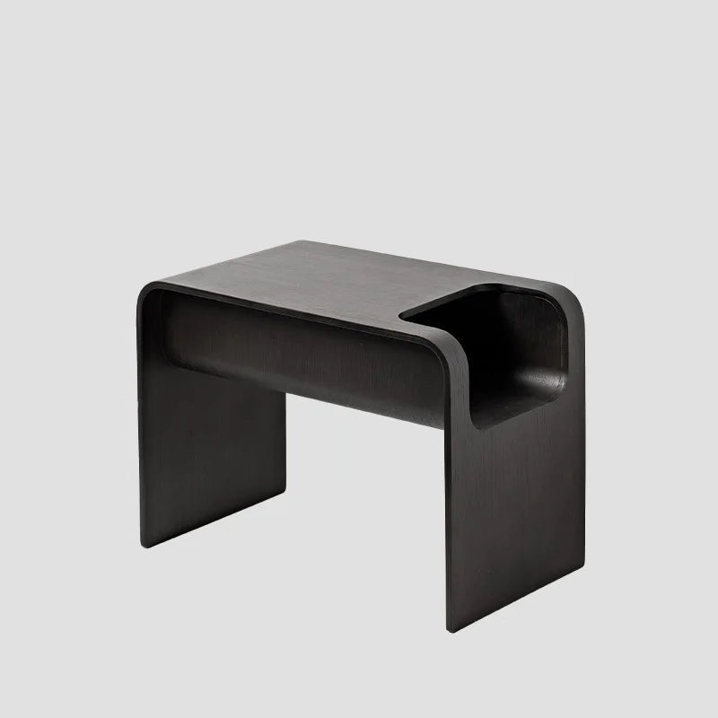 Nordic Solid Wood C-Shaped Sofa Side Table