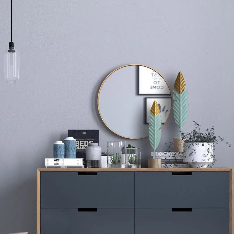 Modern Feather Wooden Decorations Simple Miniature Figurines