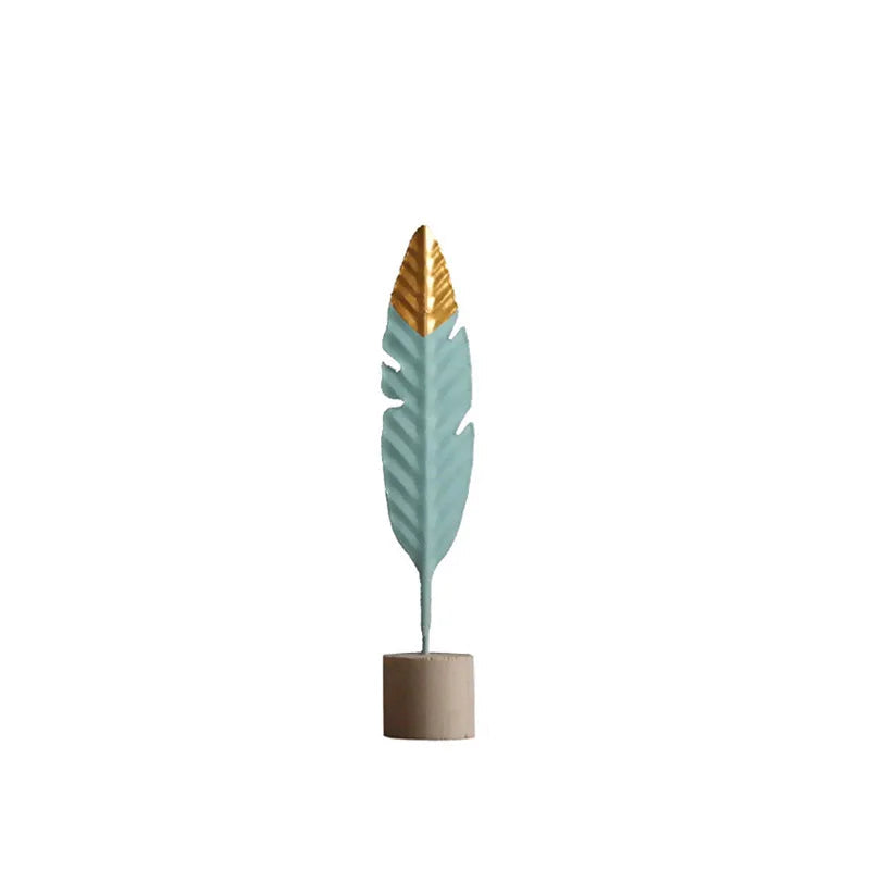 Modern Feather Wooden Decorations Simple Miniature Figurines
