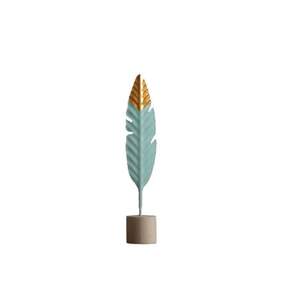 Modern Feather Wooden Decorations Simple Miniature Figurines