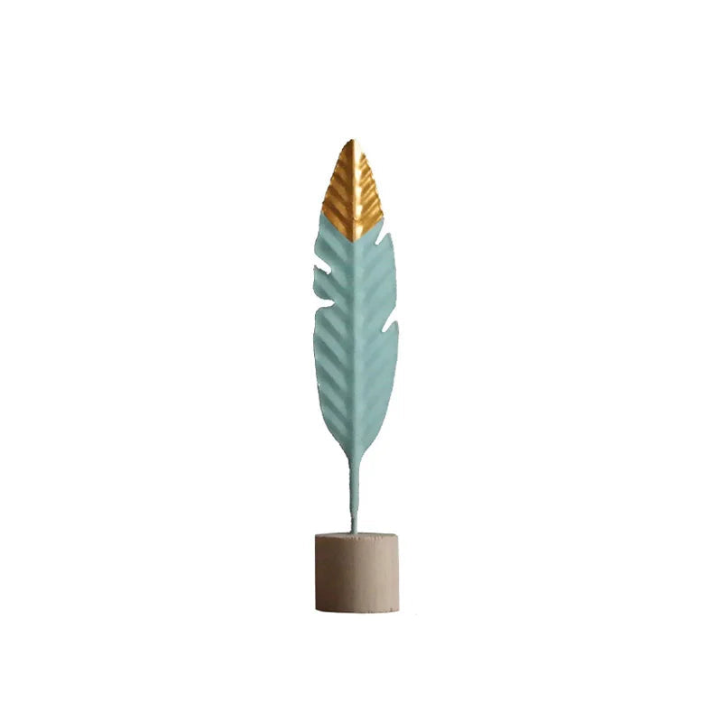 Modern Feather Wooden Decorations Simple Miniature Figurines