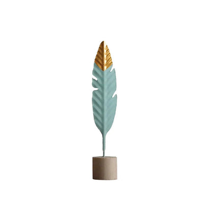 Modern Feather Wooden Decorations Simple Miniature Figurines