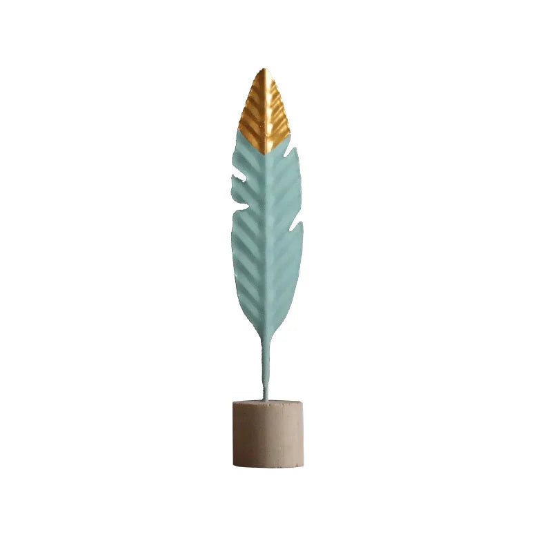 Modern Feather Wooden Decorations Simple Miniature Figurines