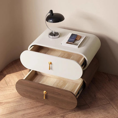 Unique Wooden Nightstands Modern Bedside Brown Drawers Minimalist Bedsides Table