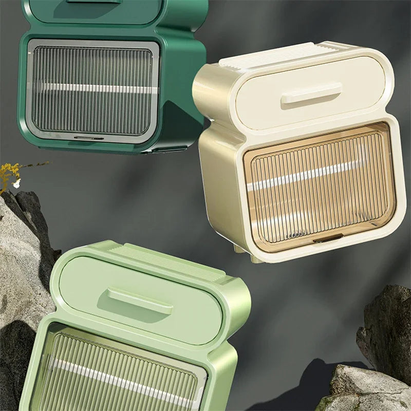 Multifunctional Wall-Mounted Tissue Box With Storage Shelf