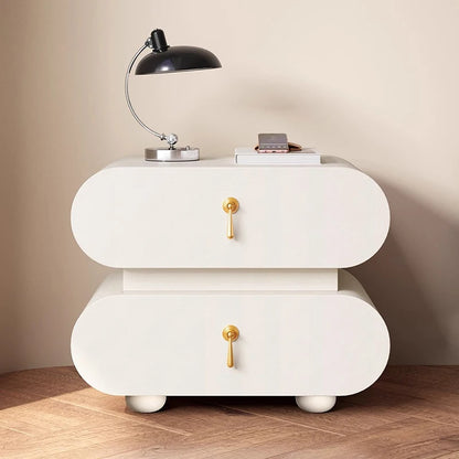 Unique Wooden Nightstands Modern Bedside Brown Drawers Minimalist Bedsides Table