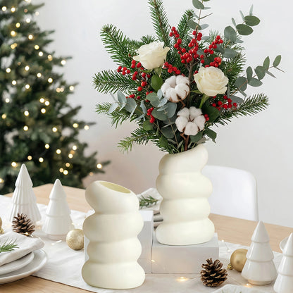 2 Pcs Plastic Spiral White Vase Nordic Creative Flower