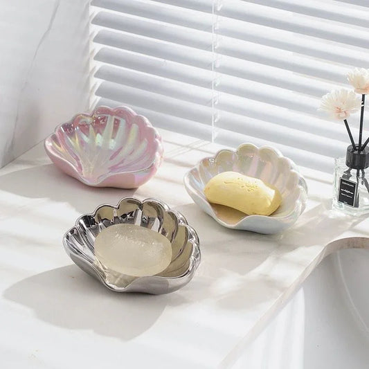 Ceramic Shell Soap Dish Bathroom Soap Dish