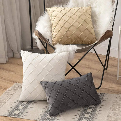 Geometric Cushion Cover Soft Velvet