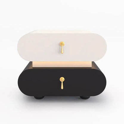 Unique Wooden Nightstands Modern Bedside Brown Drawers Minimalist Bedsides Table