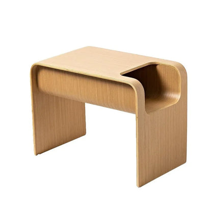 Nordic Solid Wood C-Shaped Sofa Side Table