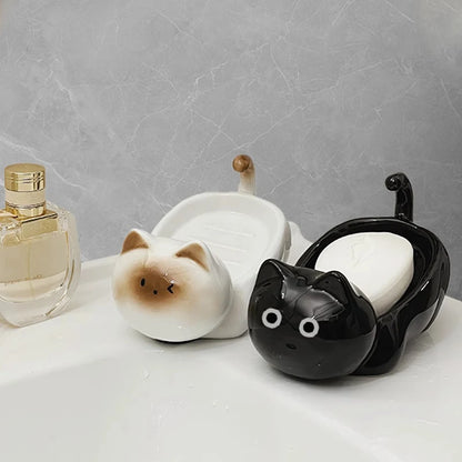 Cat Ceramic Soap Box