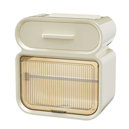 Multifunctional Wall-Mounted Tissue Box With Storage Shelf