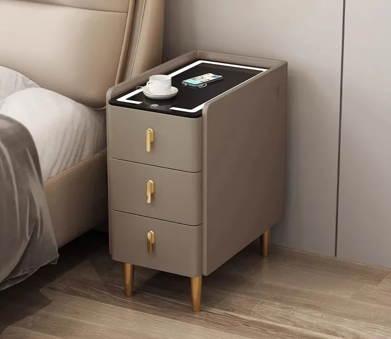 Nordic Style Intelligent Solid Wood Bedside Table