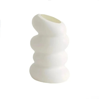 2 Pcs Plastic Spiral White Vase Nordic Creative Flower