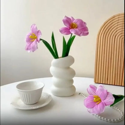2 Pcs Plastic Spiral White Vase Nordic Creative Flower