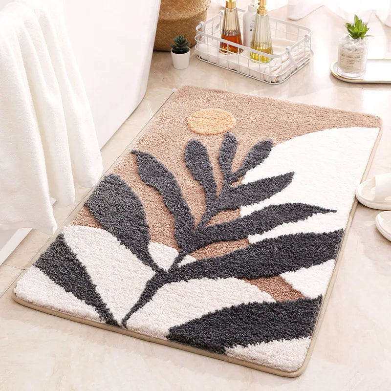 Leaves Bathroom Rugs Non-Slip Soft Microfiber Bath Mat