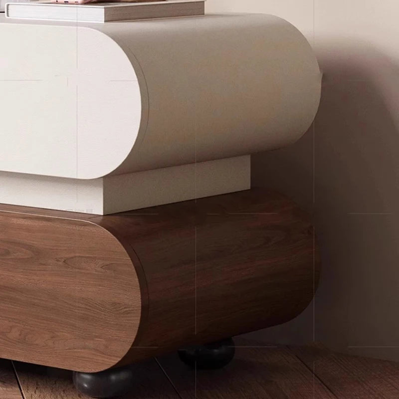 Unique Wooden Nightstands Modern Bedside Brown Drawers Minimalist Bedsides Table