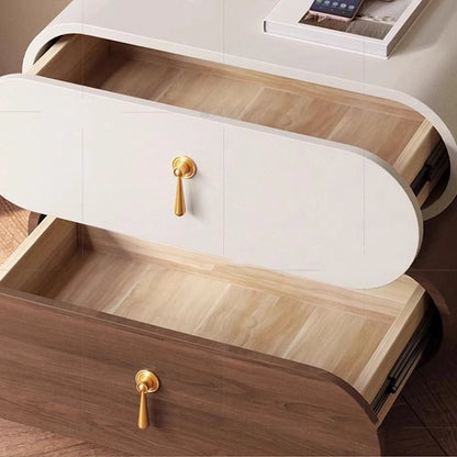 Unique Wooden Nightstands Modern Bedside Brown Drawers Minimalist Bedsides Table