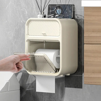Multifunctional Double Layer Toilet Paper Storage Box