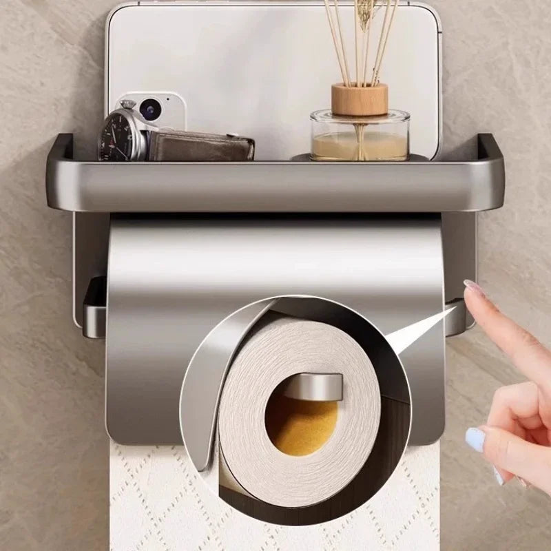 Self-Adhesive Toilet Paper Roll Holder - Wall Mount Or Adhesive Toilet Paper Holder