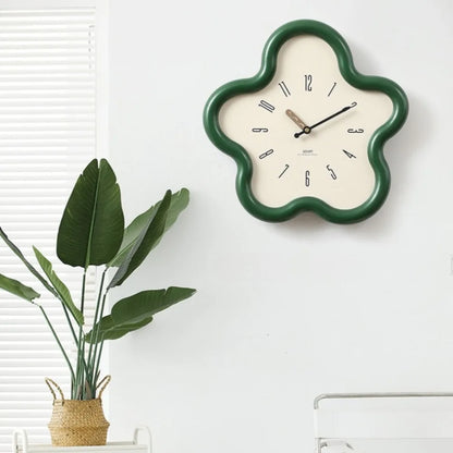 Cream Style Living Room Wall Clock Minimalist Digital Clock