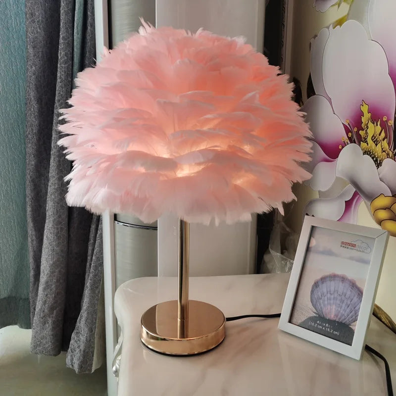 Modern Feather Table Lamp