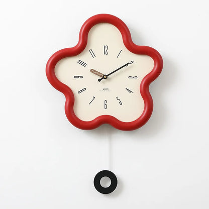 Cream Style Living Room Wall Clock Minimalist Digital Clock
