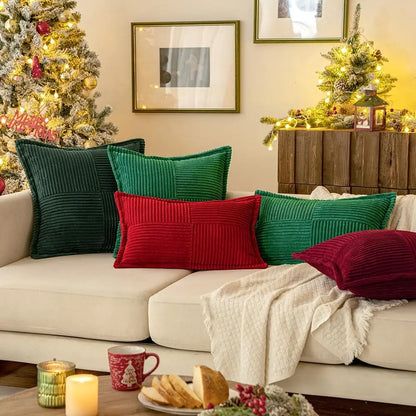 Christmas Corduroy Throw Pillow Covers