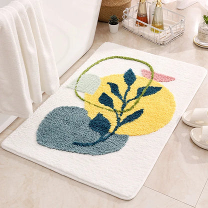 Leaves Bathroom Rugs Non-Slip Soft Microfiber Bath Mat