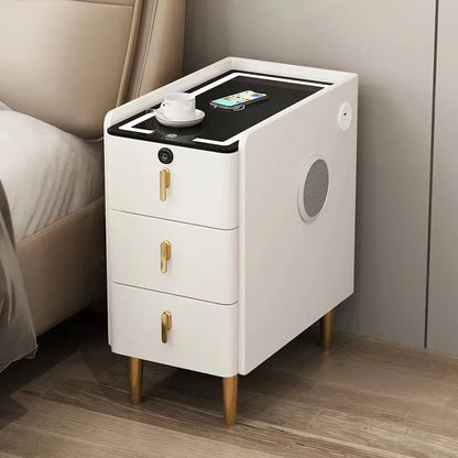 Nordic Style Intelligent Solid Wood Bedside Table