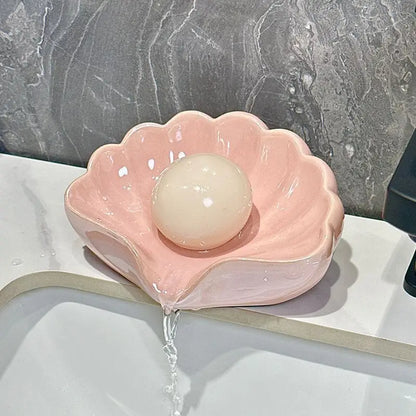 Ceramic Shell Soap Dish Bathroom Soap Dish