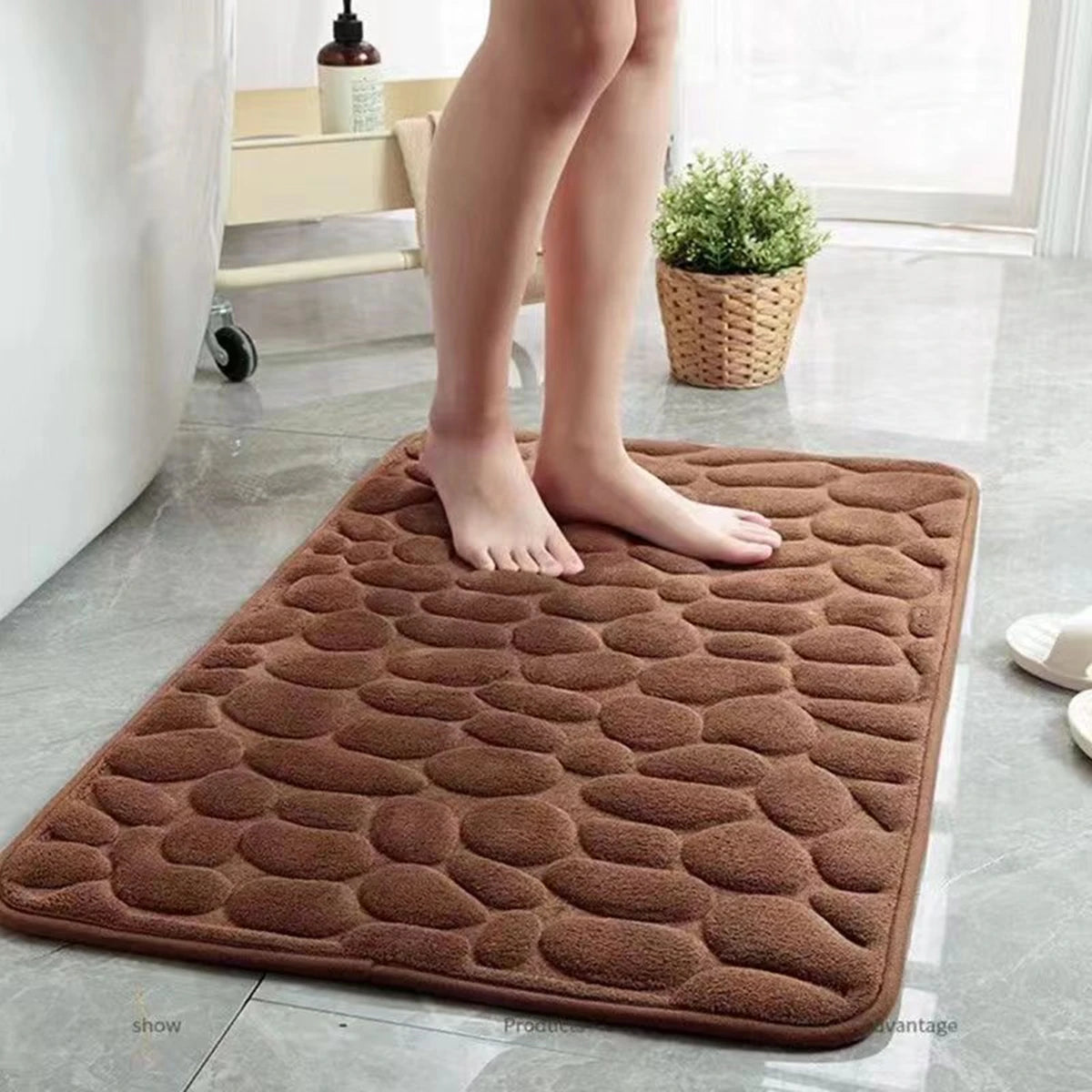 3D Non Slip Bathroom Mat Bath Mats Absorbent