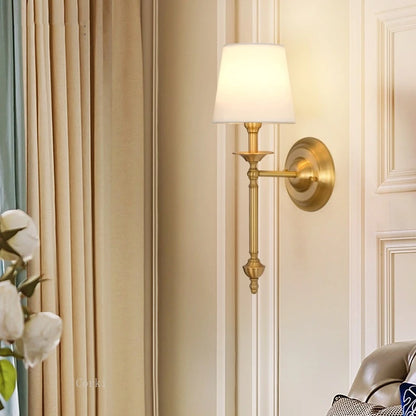 Europe Vintage Fabric Wall Lamps