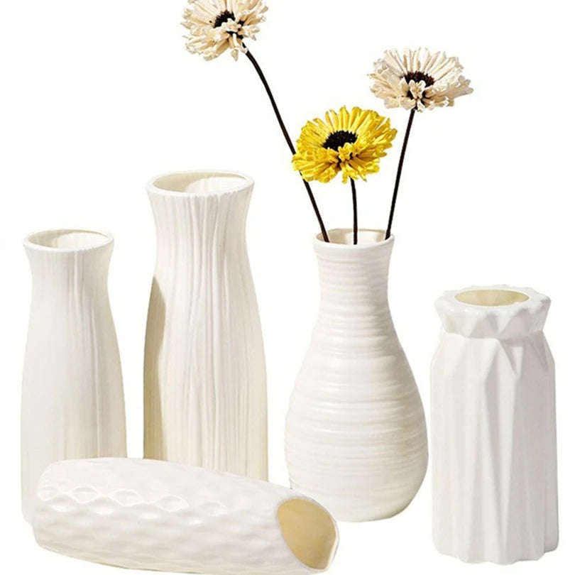 Plastic Vases Concise Imitation Ceramic Flowers Pots