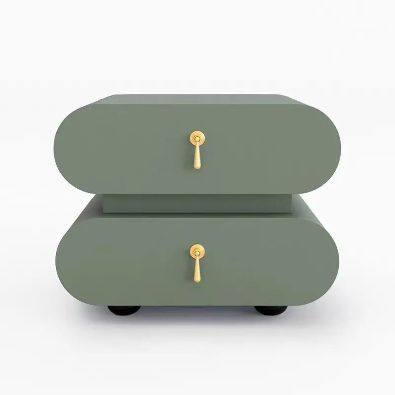 Unique Wooden Nightstands Modern Bedside Brown Drawers Minimalist Bedsides Table