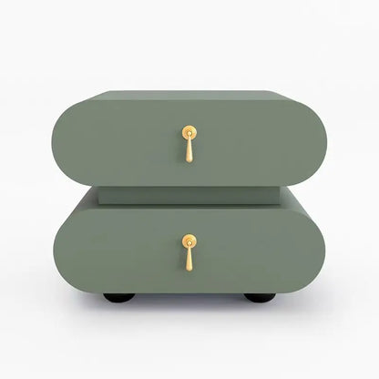 Unique Wooden Nightstands Modern Bedside Brown Drawers Minimalist Bedsides Table