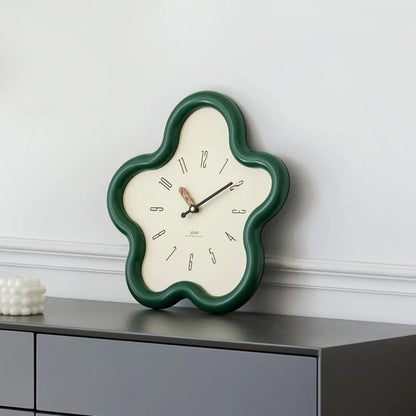Cream Style Living Room Wall Clock Minimalist Digital Clock