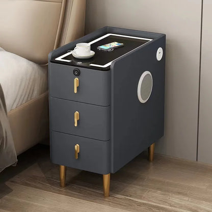 Nordic Style Intelligent Solid Wood Bedside Table