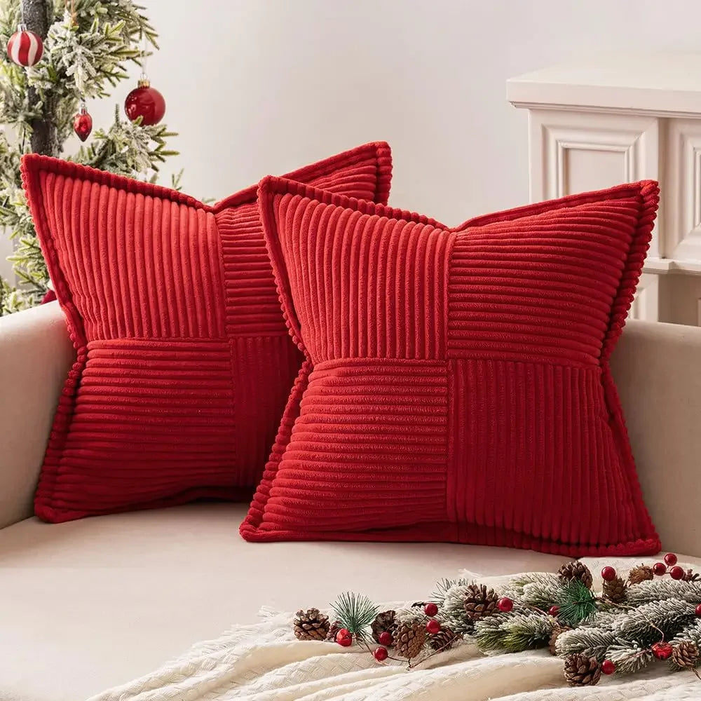 Christmas Corduroy Throw Pillow Covers