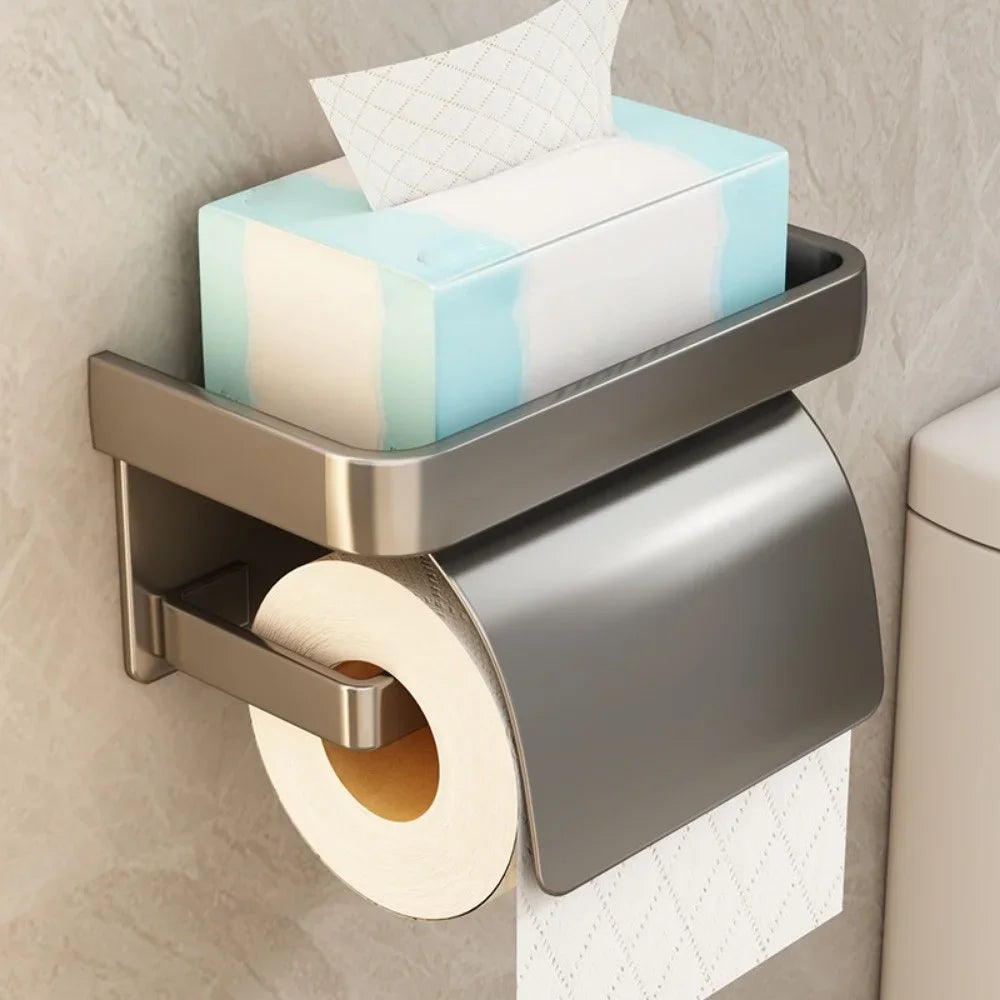 Self-Adhesive Toilet Paper Roll Holder - Wall Mount Or Adhesive Toilet Paper Holder