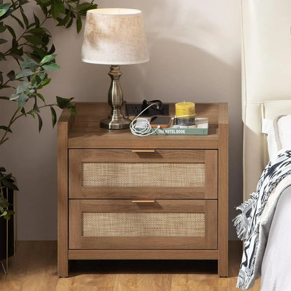 Vine Bedside Table With Type-C Charging Station
