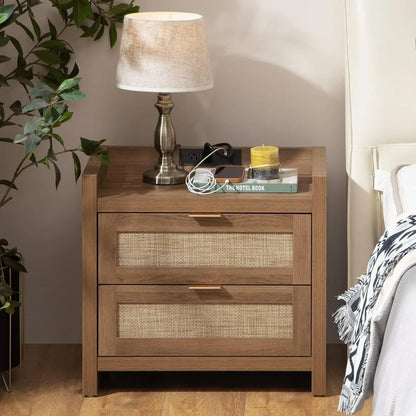 Vine Bedside Table With Type-C Charging Station