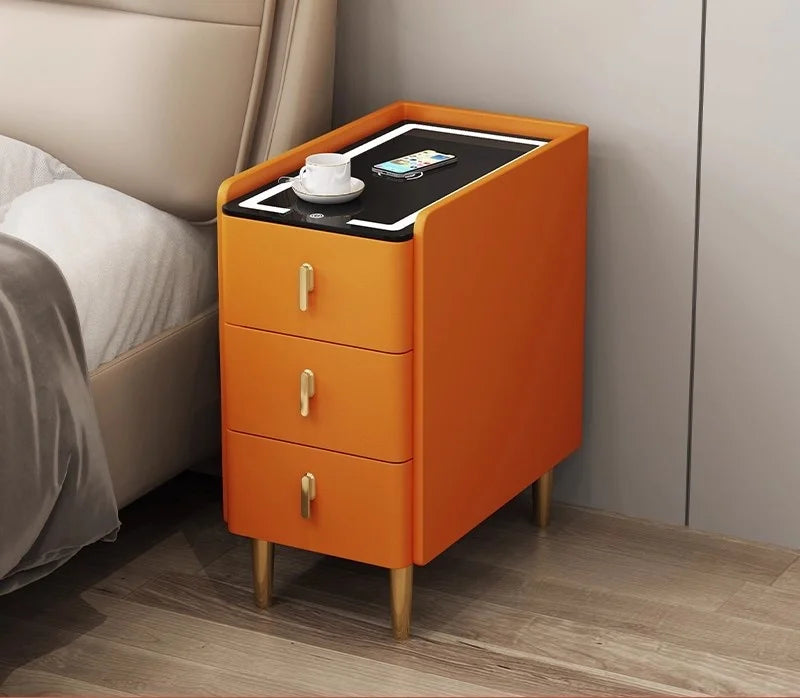 Nordic Style Intelligent Solid Wood Bedside Table