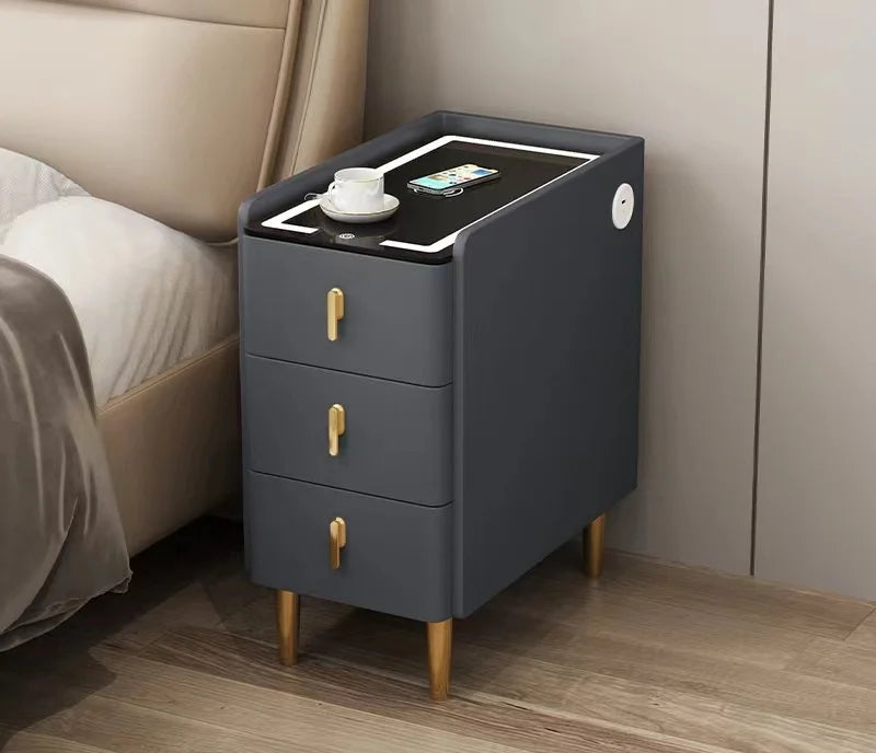 Nordic Style Intelligent Solid Wood Bedside Table