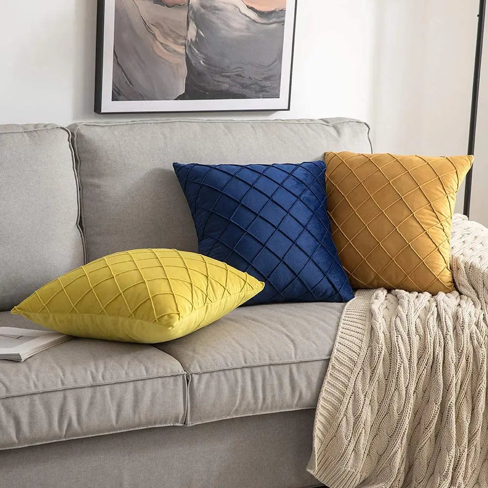 Geometric Cushion Cover Soft Velvet
