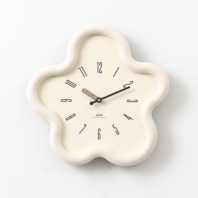Cream Style Living Room Wall Clock Minimalist Digital Clock